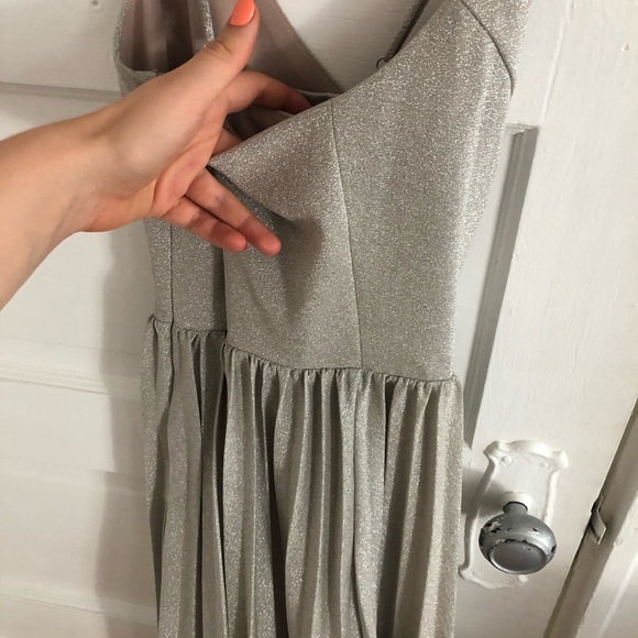 Elevenses Lunar Dress Silver Anthro Sz 4 - Picture 7 of 9